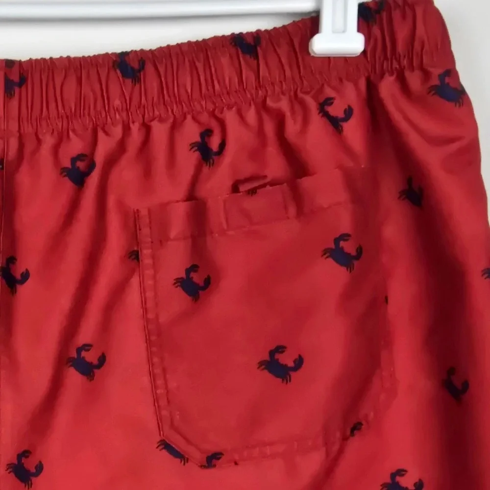 Brooks Brothers Mens XL Red Crab Print Swim Trunks Mesh Lined Board‎ Shorts